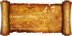Lenger Tibor névjegykártya